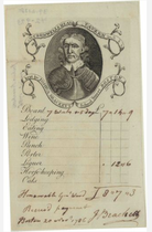 Bill from Cromwell's Head Tavern, 1768