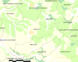 Mapa obce Mauvilly