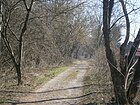 Am Siedlungsnordrand führt der Lehmweg tw. auf der Bahntrasse