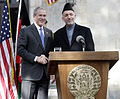 with Afghan President Hamid Karzai in Kabul, March 2006