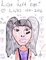 tekening tonend Lisa Lopes gemaakt in 2018 overleden op 25 april 2002