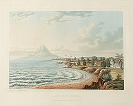 Gravure van Sandy Point (1837)