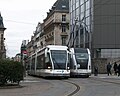 Two Bombardier trolleybuses passing in Nancy