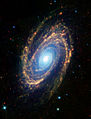 The spiral galaxy Messier 81 from Spitzer Space Telescope