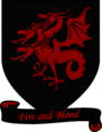 Herb Targaryenów jako herb fantazyjny.