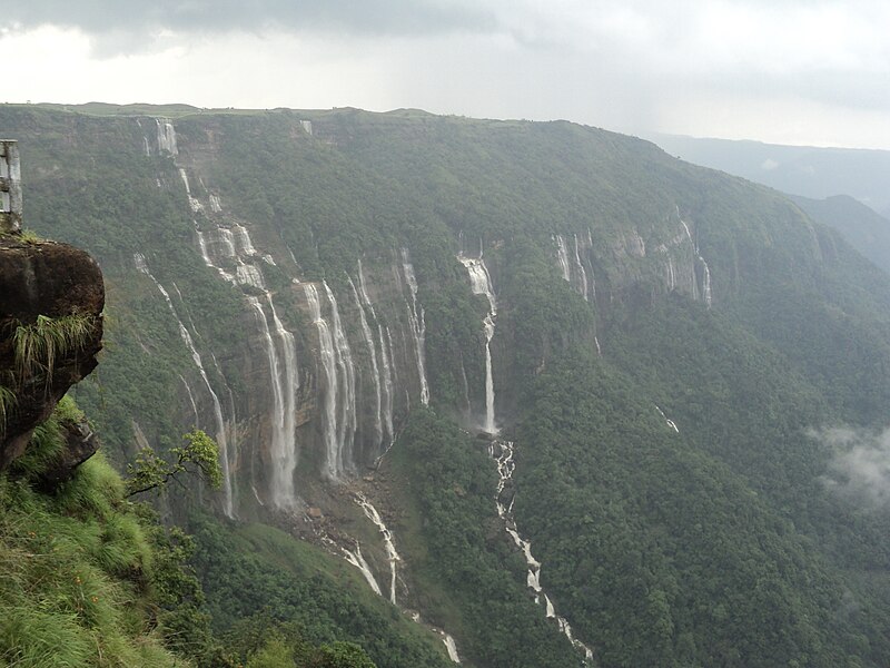 File:7 Sister Falls Cherrapunji.JPG