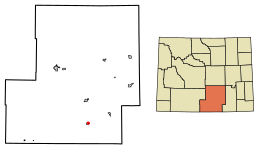 Location of Riverside in Carbon County, Wyoming