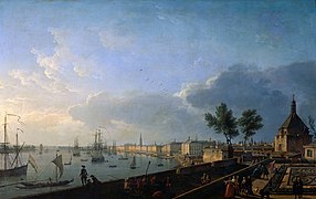 Vue du port de Bordeaux en 1759 prise du château Trompette, par Claude Vernet.