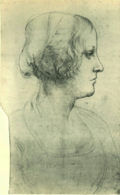 Portrait dessiné d'une femme vue de profil