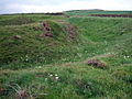 Wallreste eines eisenzeitlichen Promontory Forts, bei Pwll Caerog