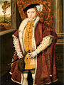 Image 13 Edward VI of England Artist: Unknown, probably of the Flemish School A portrait of Edward VI of England, when he was Prince of Wales. He is shown wearing a badge with the Prince of Wales's feathers. It was most likely painted in 1546 when he was eight years old, during the time when he was resident at Hunsdon House. Edward became King of England, King of France and Edward I of Ireland the following year. He was the third monarch of the Tudor dynasty and England's first ruler who was Protestant at the time of his ascension to the throne. Edward's entire rule was mediated through a council of regency. He died at the age of 15 in 1553. More featured pictures