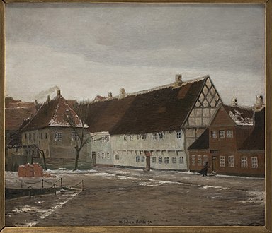 Johan Rohde: Vinteraften i Ribe,1892. Statens Museum for Kunst