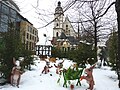 L'église Saint-Thomas (Thomaskirche) à Leipzig pendant les fêtes de Noël