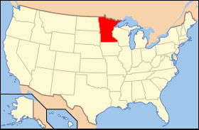 Map of the U.S. with Minnesota highlighted