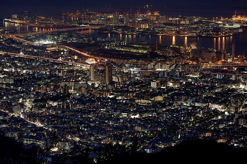 File:Night view of Rokkō Island and Higashinada-ku, Kobe, Japan.jpg