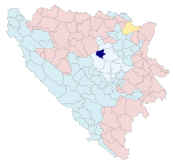 Location of Žepče within Bosnia and Herzegovina.