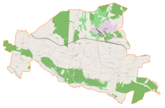 Mapa konturowa gminy Tuczępy, w centrum znajduje się punkt z opisem „Tuczępy”