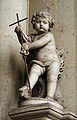 Monument of Charles de Vitry (1705), detail: Jesus treading the Snake under foot. Amiens Cathedral.