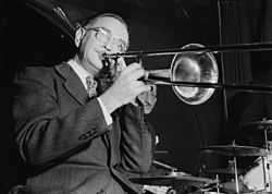 Miff Mole at Nick's Tavern, c. June 1946; photo by William P. Gottlieb