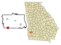 Location in Calhoun County and the state of Georgia