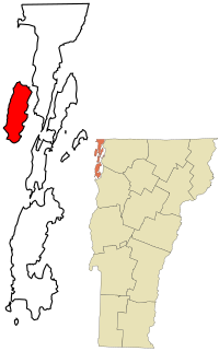 Location in Grand Isle County and the state of Vermont