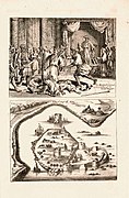 The murder committed by Raja Ammersingh in the presence of the Mogol" and "The city of Diu," from "The True and Exact Description of the Most Celebrated East-India Coast of Malabar and Choromandel..JPG