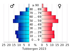 Bevolkingspiramide van de gemeente Tubbergen