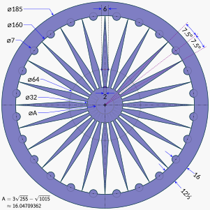 Ashoka Chakra (construction sheet)