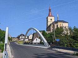 View towards the Church of the Holy Trinity