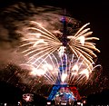 Feu d'artifice sur la tour Eiffel.