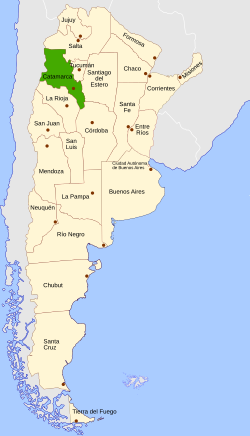 Location o Catamarca athin Argentinae