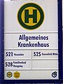 Haltestellenzeichen der Hagener Straßenbahn AG mit Linienzielen; Zeichen 224 entspricht nicht den Vorgaben der StVO