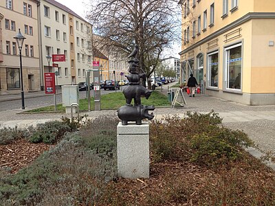 Tiergruppe Turm der Tiere, formale Analogie von Lutz Hähnel in Fürstenwalde/Spree