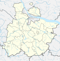 Mapa konturowa powiatu włocławskiego, po lewej znajduje się punkt z opisem „Borek”