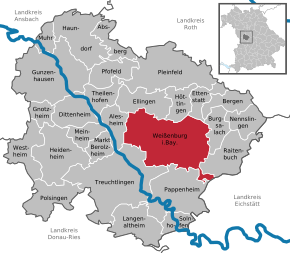 Poziția localității Weißenburg in Bayern