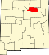 State map highlighting Mora County