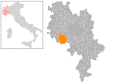 Collocatio finium municipii in Provincia Astensi.