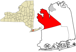 Location in Nassau County and the state of New York.