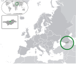 Map showing South Ossetia in Europe