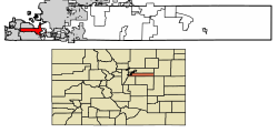 Location of the City of Greenwood Village in Arapahoe County, Colorado.