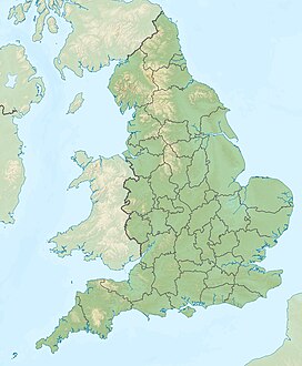 Map of England, showing the location of Great Dun Fell within Cumbria