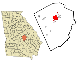 Location in Laurens County and the state of جارجیا (امریکی ریاست)