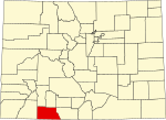 State map highlighting Archuleta County