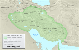 Het territorium van de Boejiden in 970