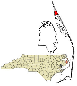 Location in Dare County and the state of North Carolina.