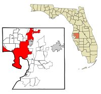 Hillsborough County içindeki konumu