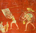 Image 74Workers at a cloth-processing shop, in a painting from the fullonica of Veranius Hypsaeus in Pompeii (from Roman Empire)