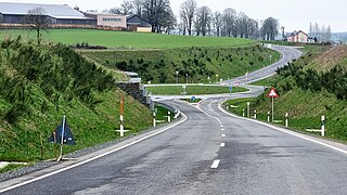 Neuer Kreisverkehr der N90 bei Clervaux