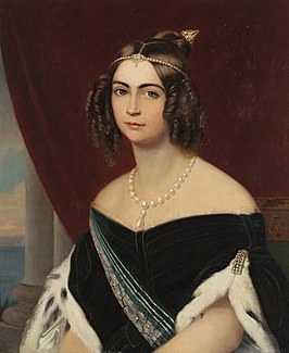 Portret van Amélie de Beauharnais (ca.1830), door Friedrich Dürck, Museu Nacional