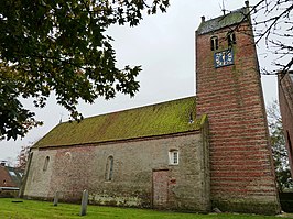 Noordgevel met de dichtgemaakte uitgang naar een nooit gebouwde noordvleugel